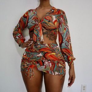 Paisley Skirt Set | Red